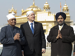 Canadian Prime Minister Stephen Harper at Darbar Sahib