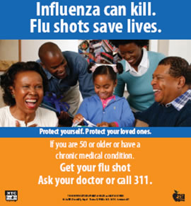 Influenza can kill. Flu shots save lives.