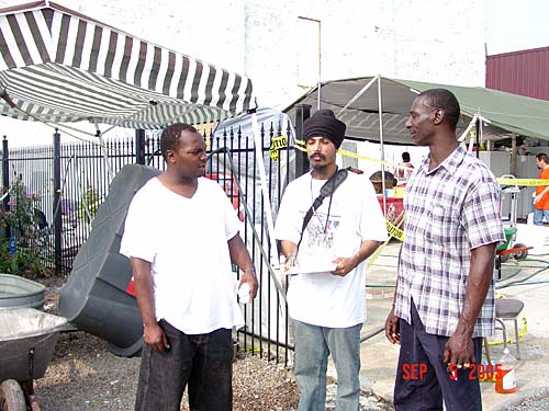 UNITED SIKHS representative Gurvinder Singh with evacuees.